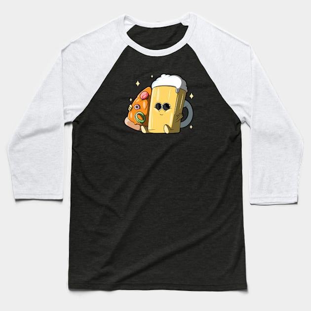 Beer And Pizza! Baseball T-Shirt by pedrorsfernandes